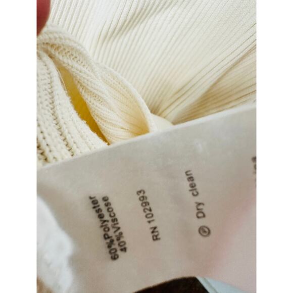 DEREK LAM 10 CROSBY x RTR White Knit Ribbed Crochet Knit Midi Dress Size XS - Picture 10 of 16